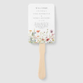 Minimal Wildflower Wedding Program Handwaaier (Voorkant)