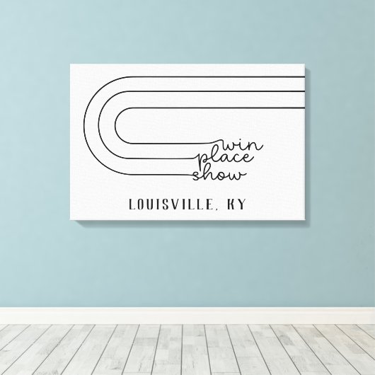 Minimal Win Place Show Horse Track gepersonaliseer Canvas Afdruk (Insitu (Houten vloer))