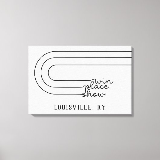 Minimal Win Place Show Horse Track gepersonaliseer Canvas Afdruk (Voorkant)