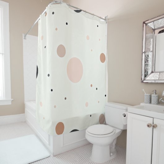 Minimal Winter Dot Pattern, Soft Cozy Neutrals Douchegordijn (In situ)