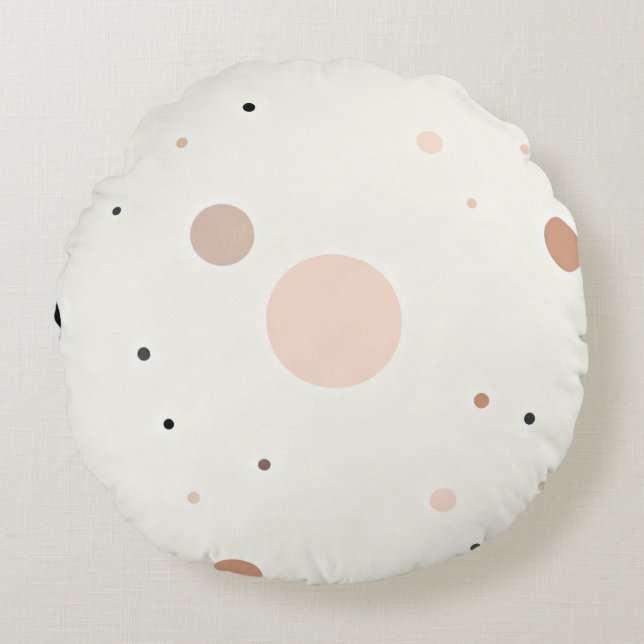 Minimal Winter Dot Pattern, Soft Cozy Neutrals Rond Kussen (Voorkant)
