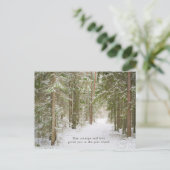 Minimal Winter Forest Path, New Year Feestdagenkaart (Staand voorkant)