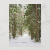 Minimal Winter Forest Path, New Year Feestdagenkaart (Voorkant)