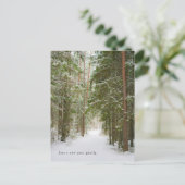 Minimal Winter Forest Path, New Year Feestdagenkaart (Staand voorkant)