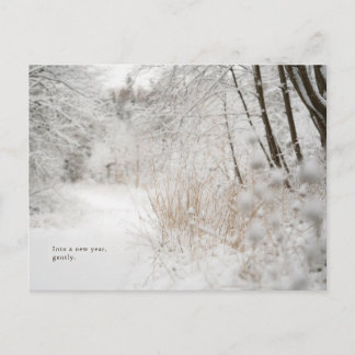 Minimal Winter Forest Path, New Year Feestdagenkaart