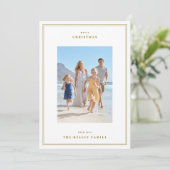 Minimal Winter Leaf Eenvoudig Lijst Foto Kerst Feestdagenkaart (Staand voorkant)