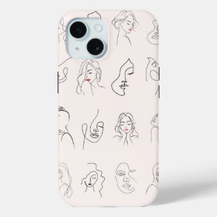 Minimal Woman Line Art Telefoonhoes iPhone 15 Case