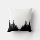 Minimal Woodland Black and White Pine Tree  Kussen (Achterkant)