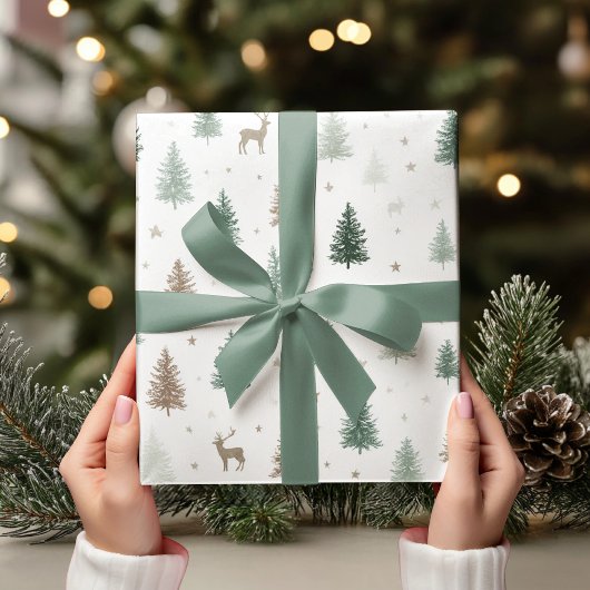 Minimal Woodland Christmas  Cadeaupapier