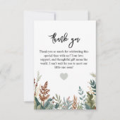 Minimal Woodland Neutral Gender Baby Shower Bedankkaart (Voorkant)