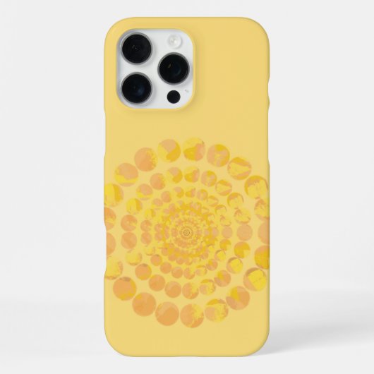 Minimal Yellow Sunburst Textured Circle Design iPhone Hoesje (Achterkant)