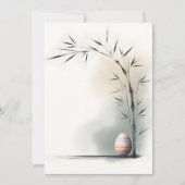 Minimal Zen Spring Bamboo Easter Egg Aankondiging (Voorkant)