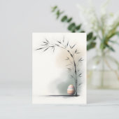 Minimal Zen Spring Bamboo Easter Egg Aankondigingskaart (Staand voorkant)