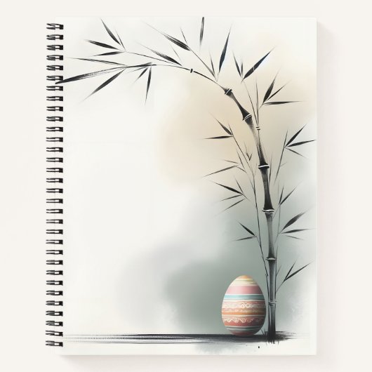 Minimal Zen Spring Bamboo Easter Egg Notitieboek (Voorkant)