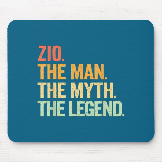Minimal Zio Man Myth Legend Retro Muismat (Voorkant)