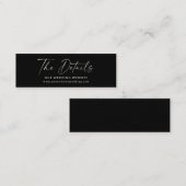 Minimal Zwart Modern Script Wedding Website Kaart Mini Visitekaartje (Voorkant / Achterkant)