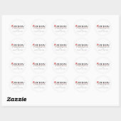 Minimal zwart rood trendy vrolijk sober kerst ronde sticker (Vel)