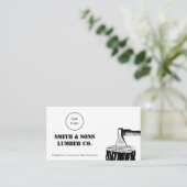Minimal Zwart-wit Ax Wood Lumber Company Visitekaartje (Staand voorkant)