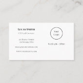 Minimal Zwart-wit Ax Wood Lumber Company Visitekaartje (Achterkant)