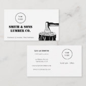 Minimal Zwart-wit Ax Wood Lumber Company Visitekaartje (Voorkant / Achterkant)
