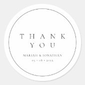 Minimal zwart-wit bruiloft dank u Stickers (Voorkant)