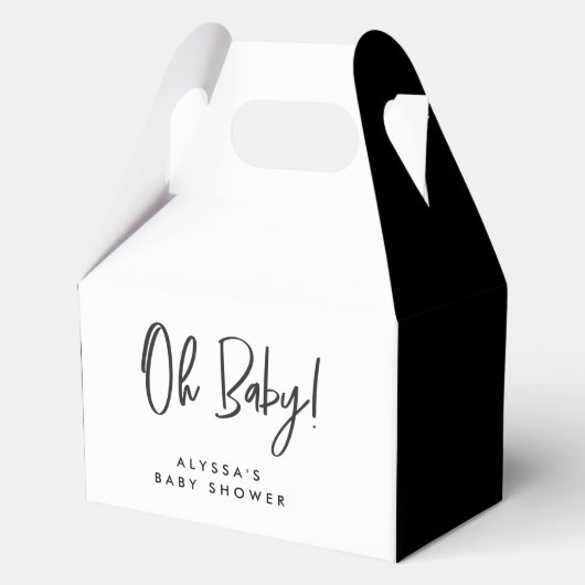 Minimal Zwart wit CHIC Baby shower Bedankt Bedankdoosjes (Voorkant)