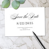 Minimal Zwart Wit Leuk Romantisch Script Trouwen Save The Date
