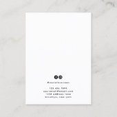 Minimal Zwart Wit Logo Sieraden Oorbellen Display Visitekaartje (Achterkant)