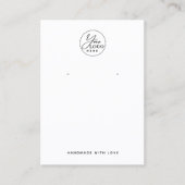 Minimal Zwart Wit Logo Sieraden Oorbellen Display Visitekaartje (Voorkant)
