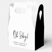 Minimal Zwart Wit Paar Baby shower Dank u Bedankdoosjes (Geopend)