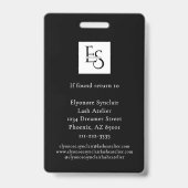 MinimalBlack White Script Lash Photo Logo Badge (Achterkant)