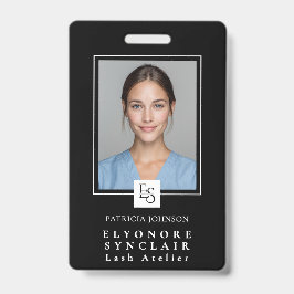 MinimalBlack White Script Lash Photo Logo Badge