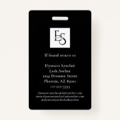 MinimalBlack White Script Lash Photo Logo Badge (Achterkant)