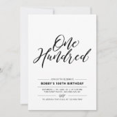 Minimale 100e verjaardag van de zwarte & witte hon kaart (Voorkant)