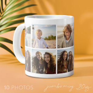 Minimale 10 foto collage - basis wit raster grote koffiekop