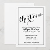 Minimale 13e verjaardag kaart (Voorkant / Achterkant)