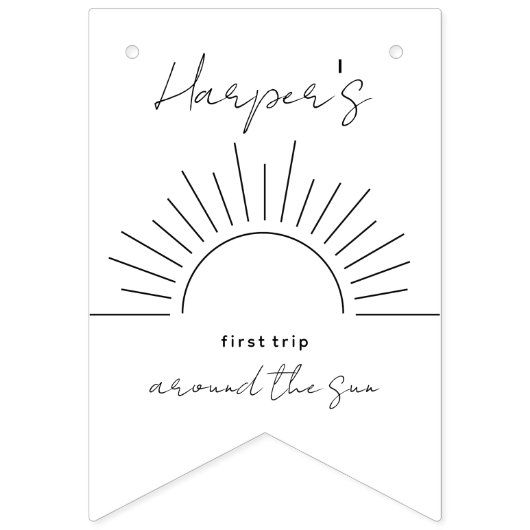 Minimale 1ste verjaardag eerste reis rond de zon vlaggetjes (Eerste vlag)