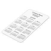 Minimale 2025 Kalender Bedrijfsnaam Info op Wit Magneet (Linkerzijde)
