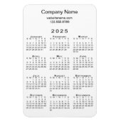 Minimale 2025 Kalender Bedrijfsnaam Info op Wit Magneet (Verticaal)