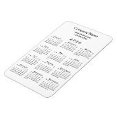 Minimale 2026 Kalender Bedrijfsnaam Info op Wit Magneet (Linkerzijde)