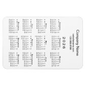 Minimale 2026 Kalender Bedrijfsnaam Info op Wit Magneet (Horizontaal)