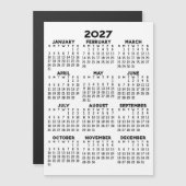 Minimale 2027-agenda - Overzicht gehele jaar Zwart Magnetische Uitnodiging (Voorkant / Achterkant)