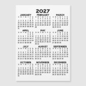 Minimale 2027-agenda - Overzicht gehele jaar Zwart Magnetische Uitnodiging (Voorkant)