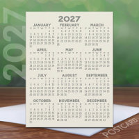 Minimale 2027 Agenda - Overzicht heel jaar Grijs B