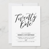 Minimale 21e verjaardag zwart-wit kaart (Voorkant)
