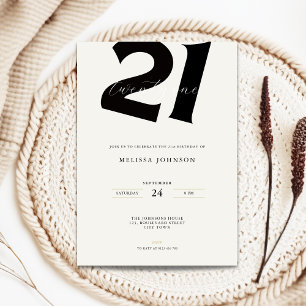 Minimale 21e verjaardagsuitnodiging - Vet typo Kaart
