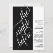 Minimale 2-deel bruiloft repetitie diner zwart kaart (Voorkant)