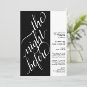 Minimale 2-deel bruiloft repetitie diner zwart kaart (Staand voorkant)
