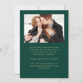 Minimale 2-Foto Boho Boog Smaragdgroen Goud Save The Date (Achterkant)