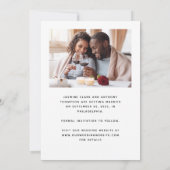 Minimale 2-Foto Boho Boog Zwart en Wit Save The Date (Achterkant)